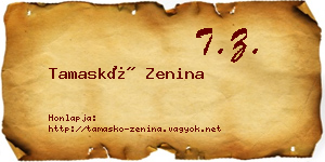 Tamaskó Zenina névjegykártya